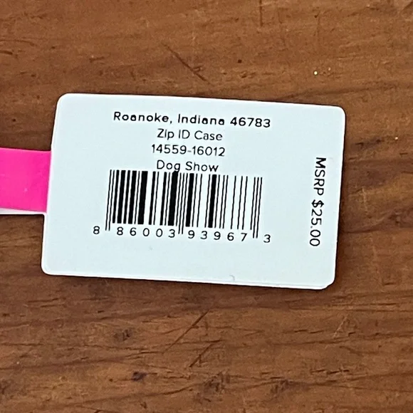 Vera Bradley Light Blue Dog Print Key Pouch with Ring - Picture 4 of 5